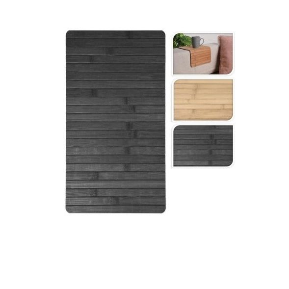 Armlehnen Sofatablett flexibel Bambustablett Bambus Natur anthrazit Armlehnen Schoner