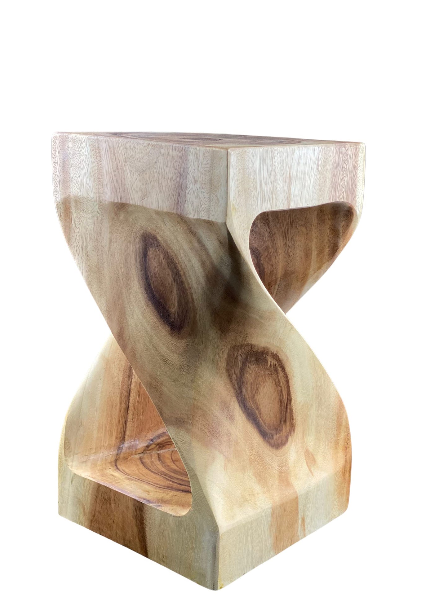 Holzhocker - Beistelltisch Blumenhocker Ablagetisch - Unikat Handgefertigt  - Gedreht aus massivem Samanholz - 50x28x28 cm