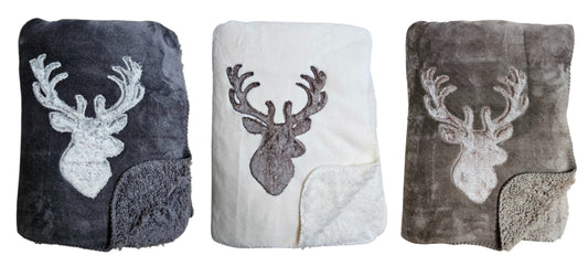 Decke Kuscheldecke Tagesdecke Wohndecke Hirsch Winter 150x200 kuschelig weich